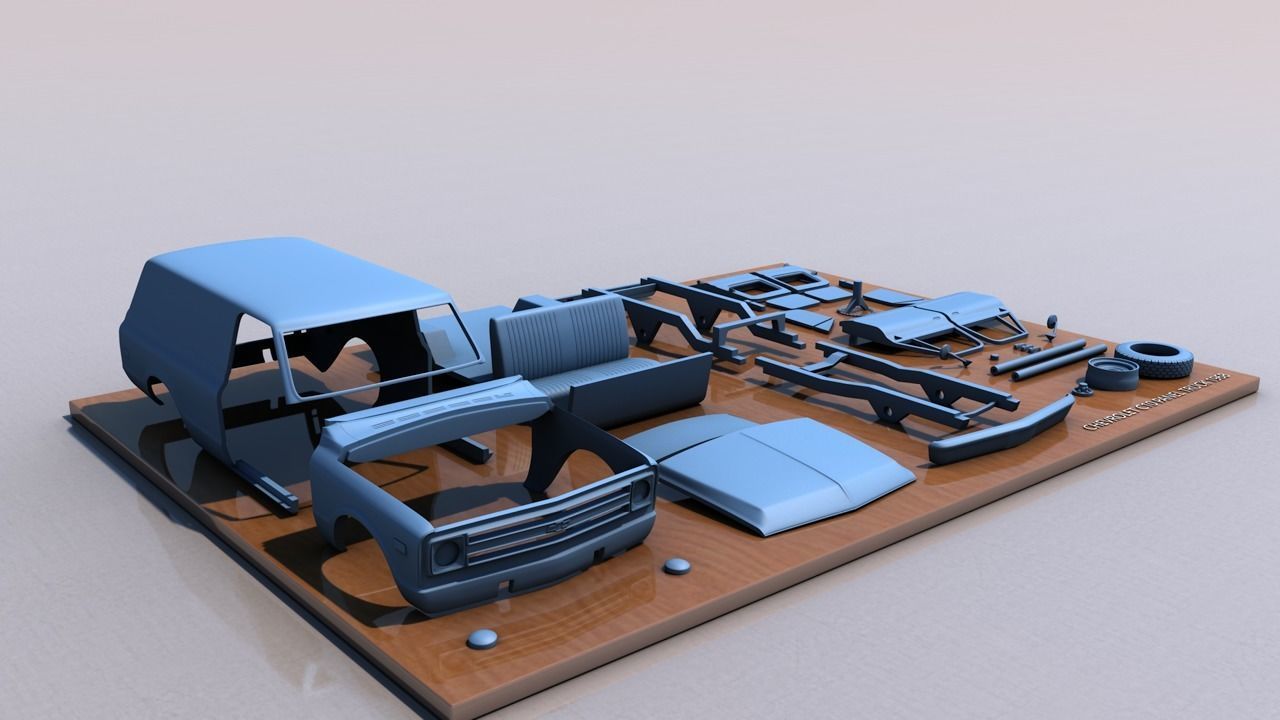 CHEVY C10 PANEL TRUCK 1968 3D print model_4