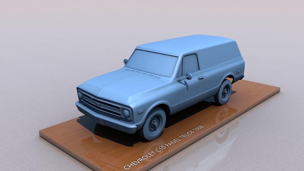 CHEVY C10 PANEL TRUCK 1968 3D print model_1