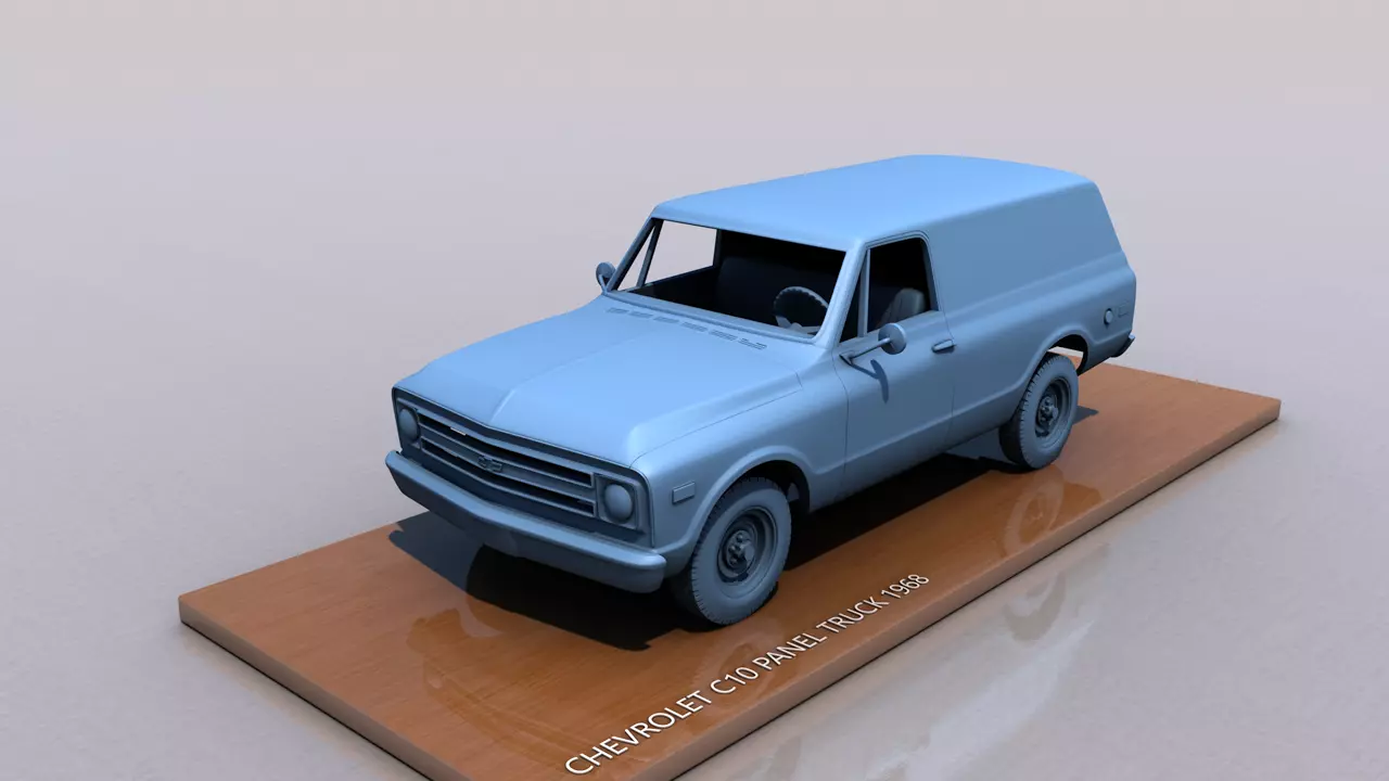 CHEVY C10 PANEL TRUCK 1968 3D print model_0