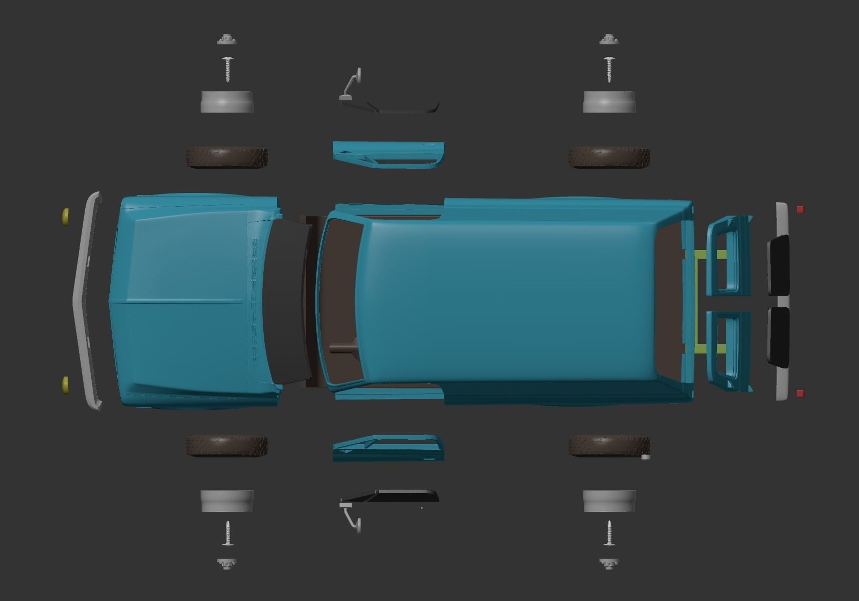 CHEVY C10 PANEL TRUCK 1968 3D print model_11