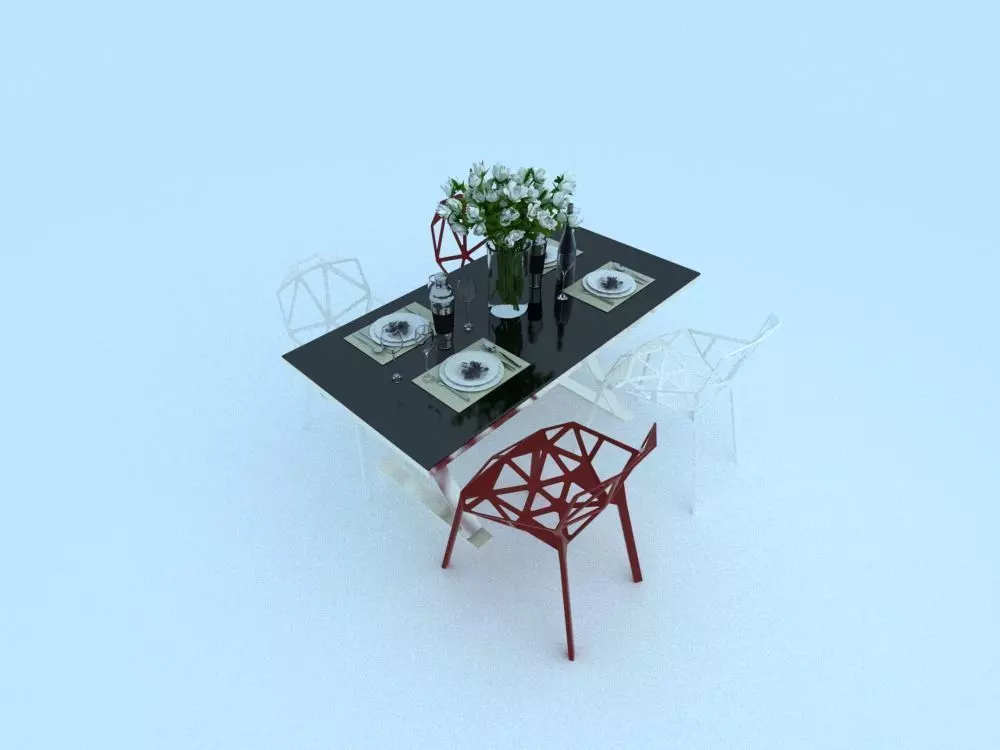 Minimalist table 3D model_0