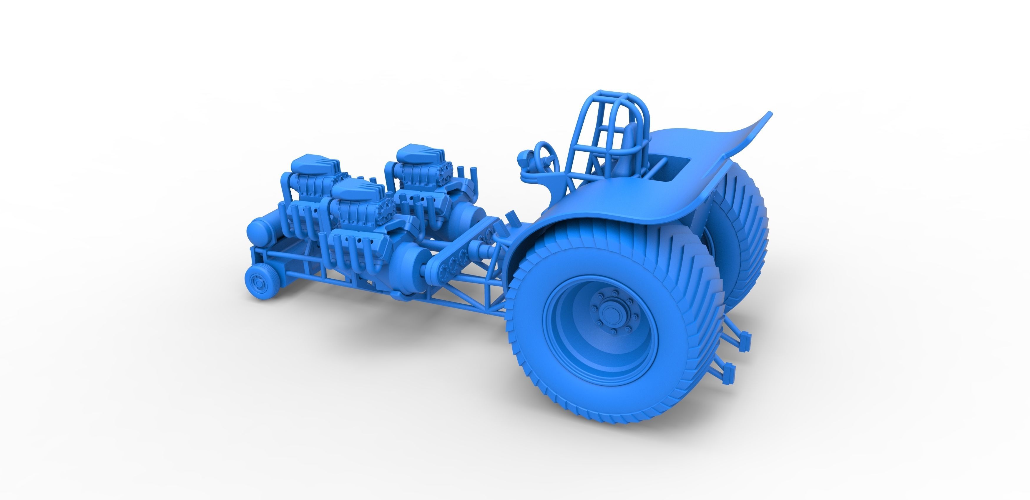 Pulling tractor 3 engines V8 Version 3 Scale 1 to 25 3D print model_25