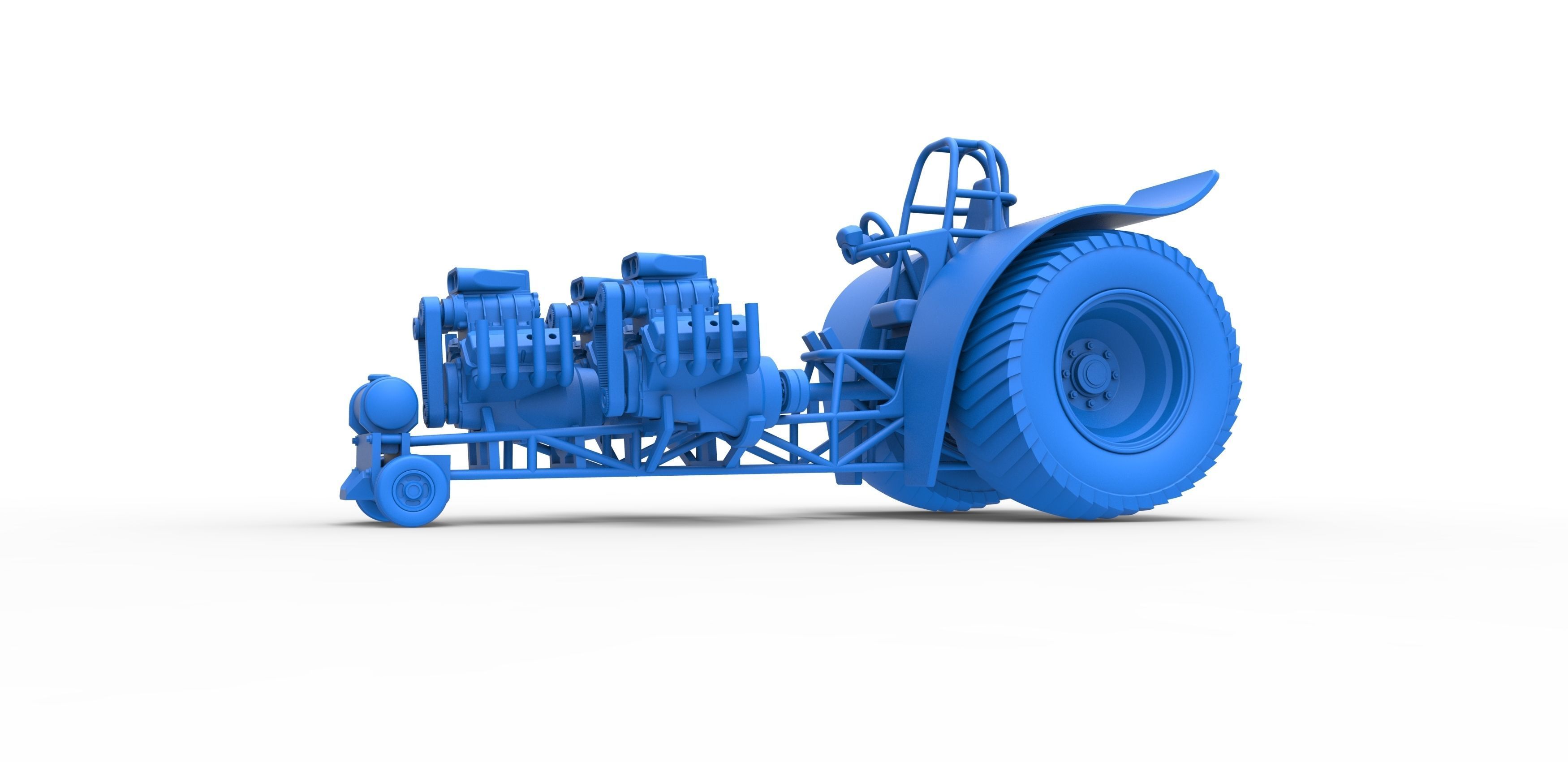 Pulling tractor 3 engines V8 Version 3 Scale 1 to 25 3D print model_16