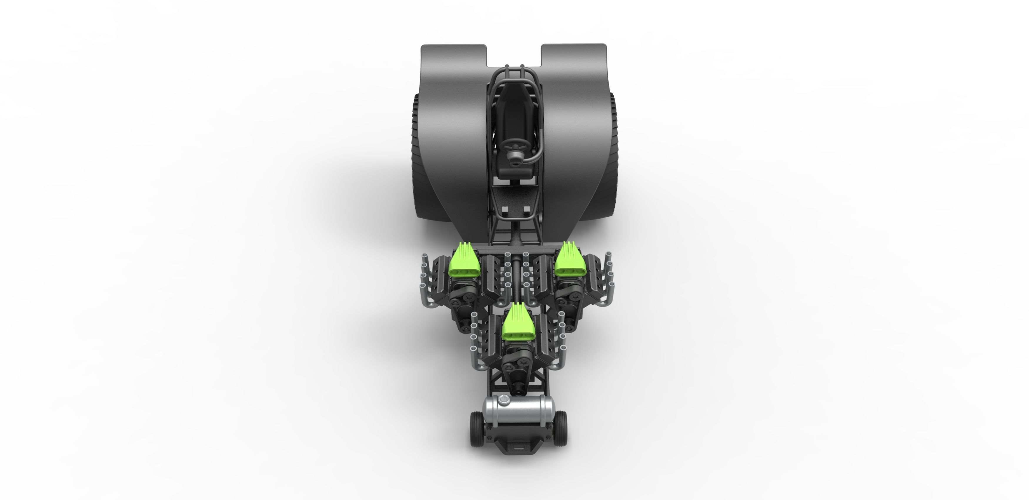 Pulling tractor 3 engines V8 Version 3 Scale 1 to 25 3D print model_6