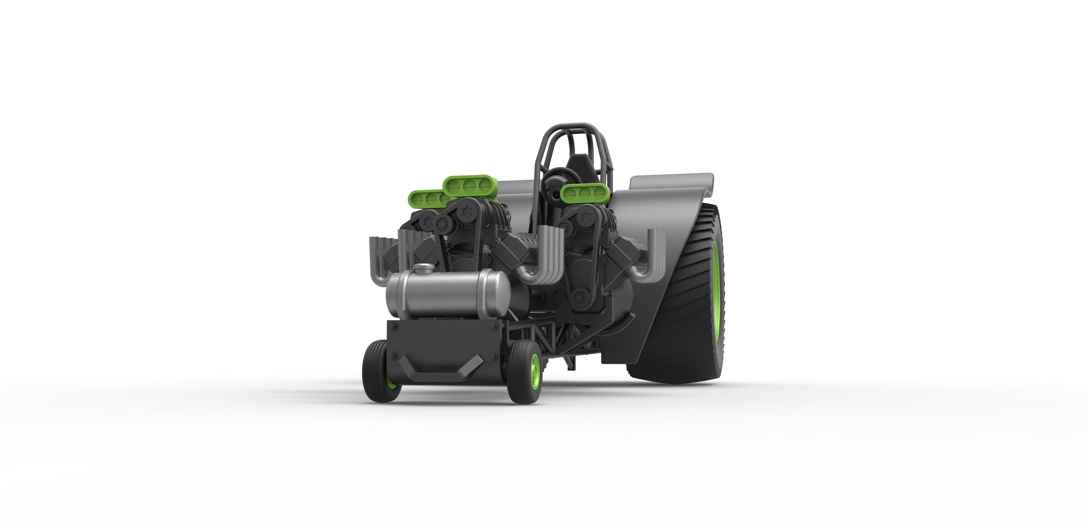 Pulling tractor 3 engines V8 Version 3 Scale 1 to 25 3D print model_5