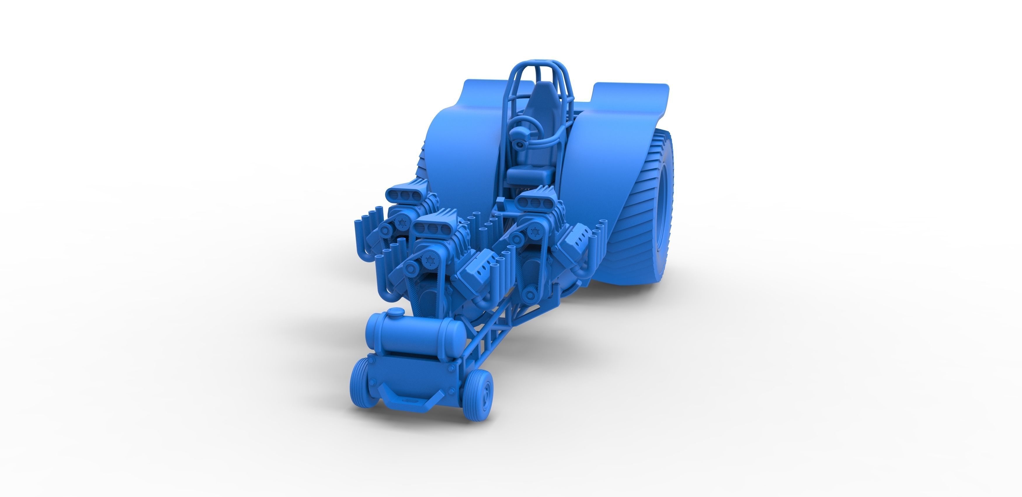 Pulling tractor 3 engines V8 Version 3 Scale 1 to 25 3D print model_18