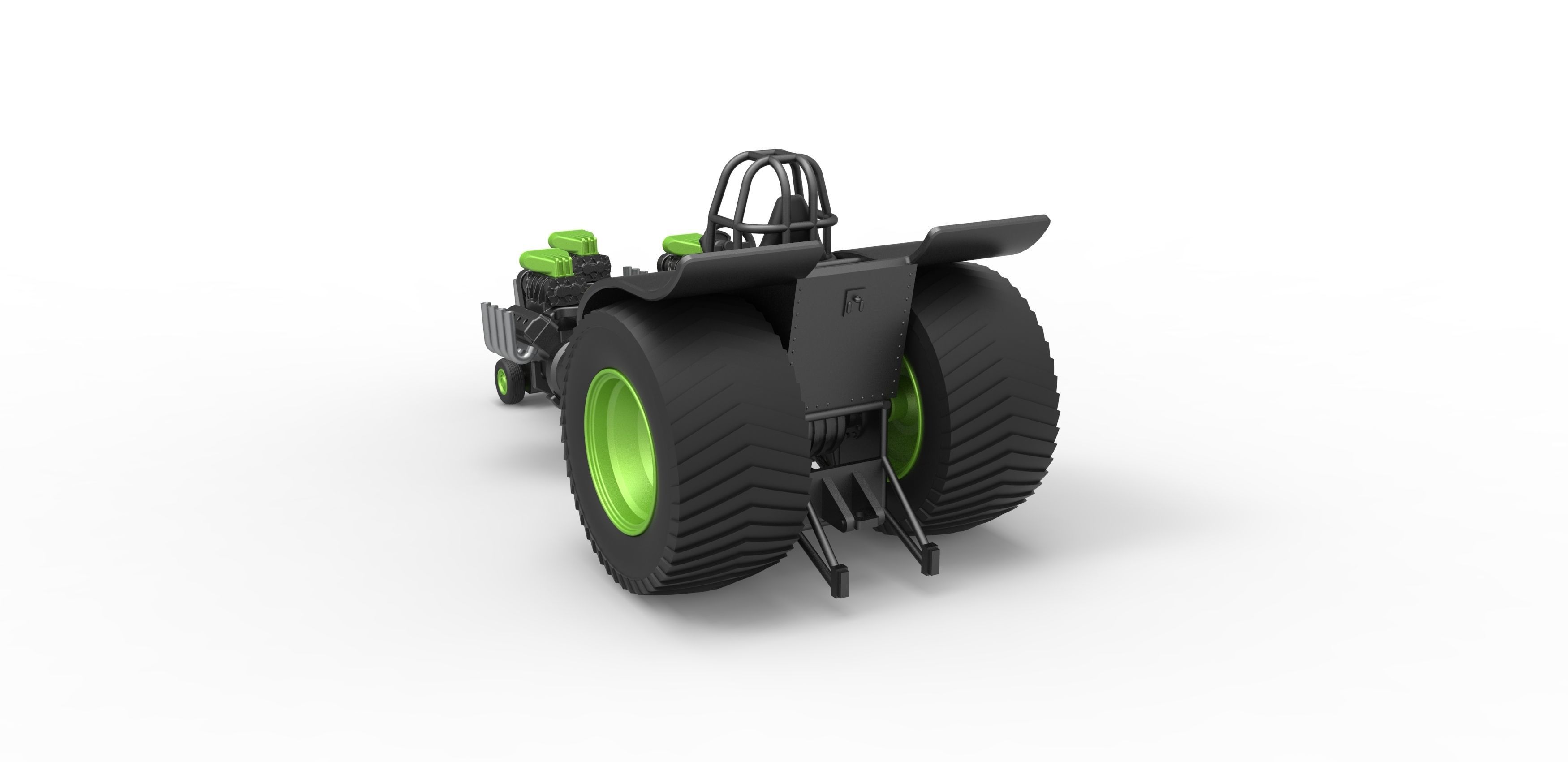 Pulling tractor 3 engines V8 Version 3 Scale 1 to 25 3D print model_12