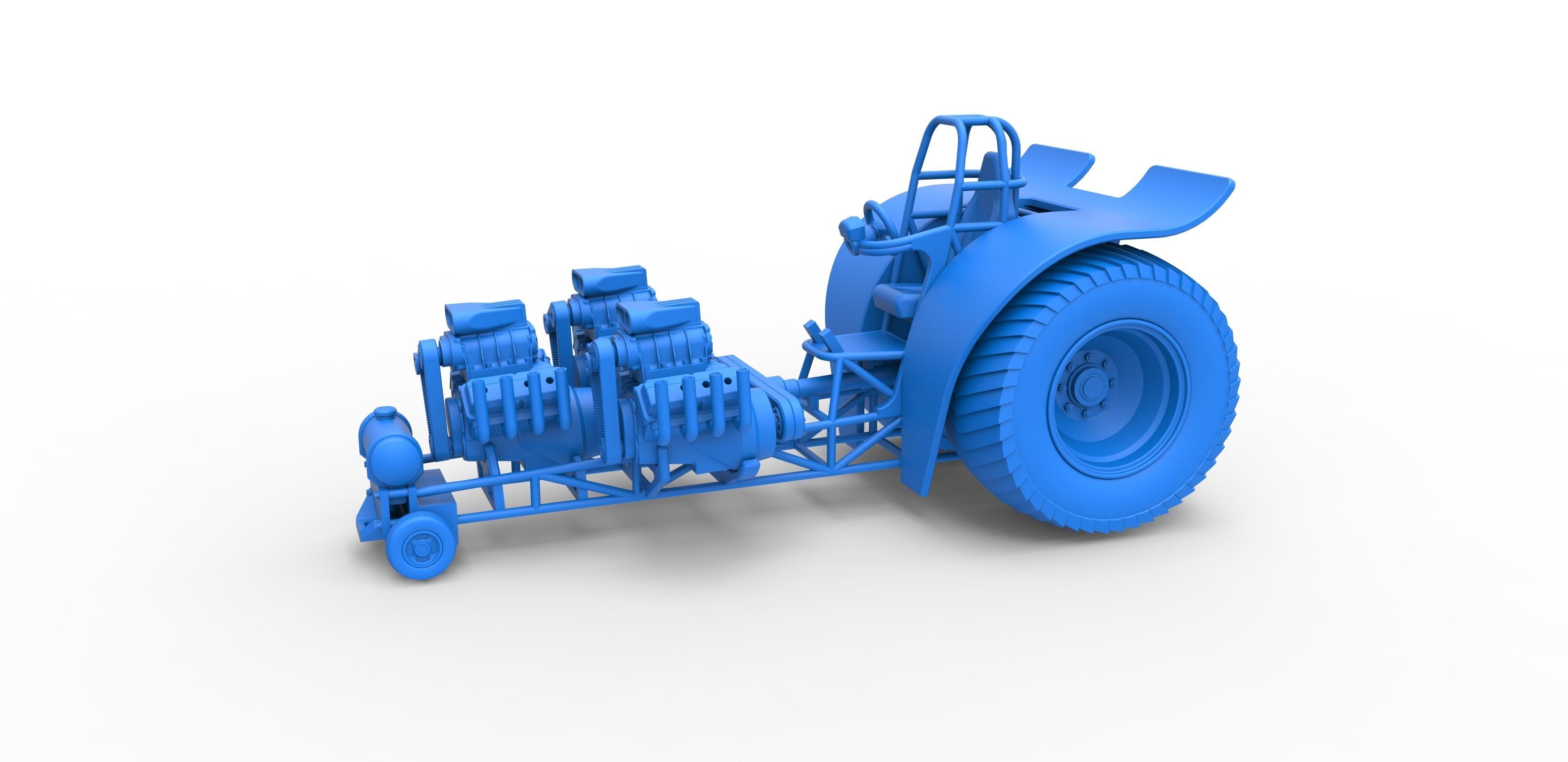 Pulling tractor 3 engines V8 Version 3 Scale 1 to 25 3D print model_15