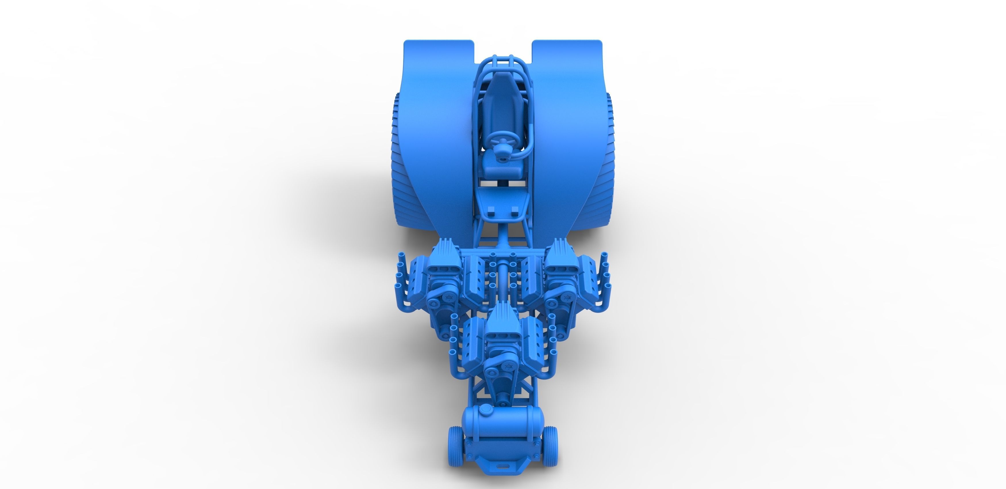 Pulling tractor 3 engines V8 Version 3 Scale 1 to 25 3D print model_20