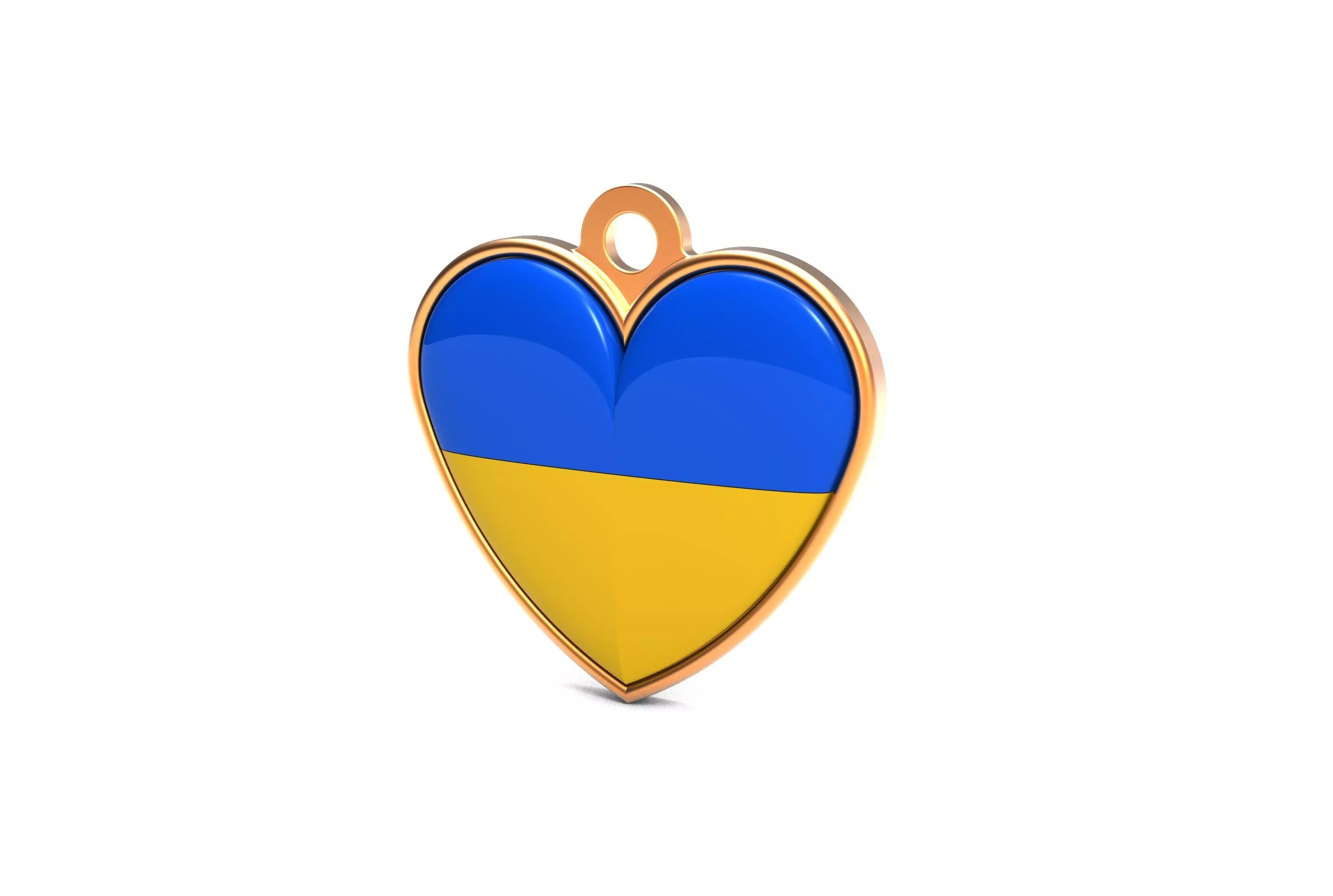 Ukraine heart pendant 3D print model