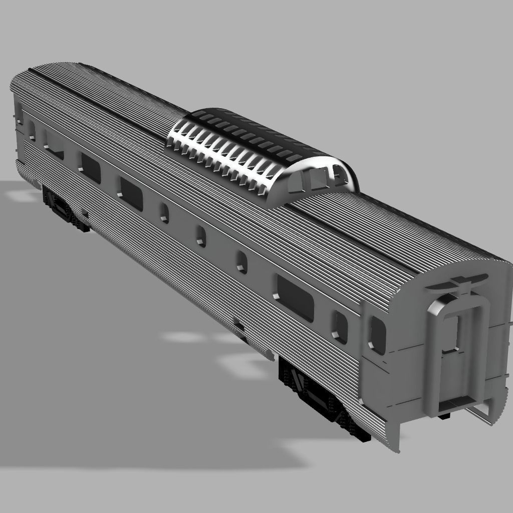 Amtrak Streamliner Dome car h0 scale 3D print model_2
