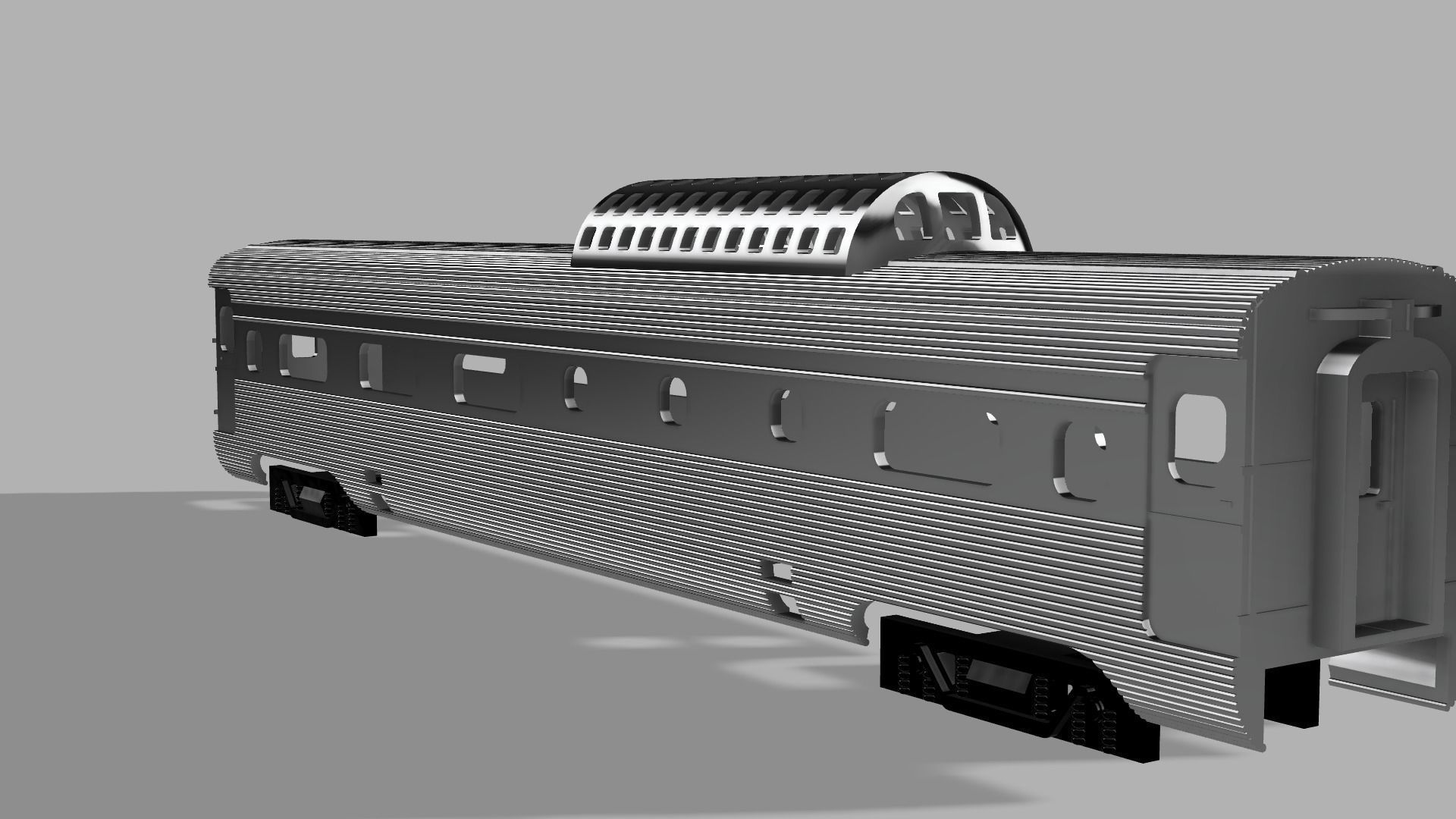 Amtrak Streamliner Dome car h0 scale 3D print model_3