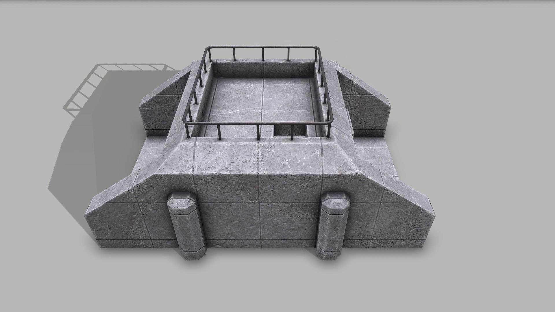 Military Bunker  Low-poly 3D model_2