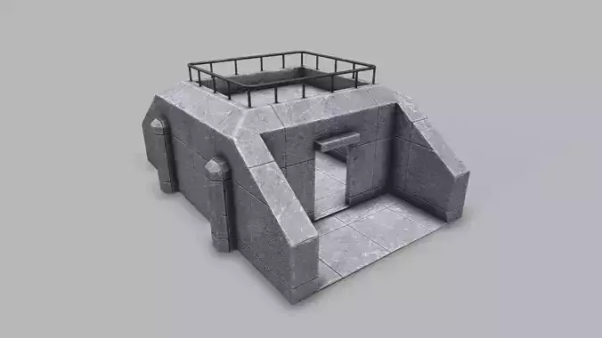 Military Bunker  Low-poly 3D model