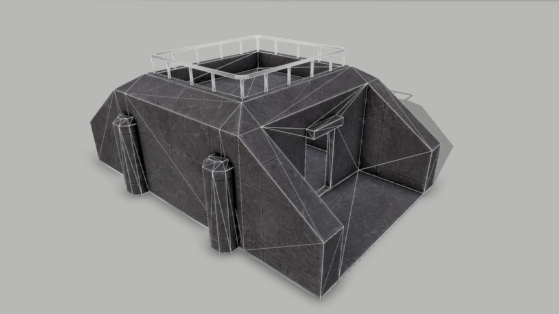 Military Bunker  Low-poly 3D model_7