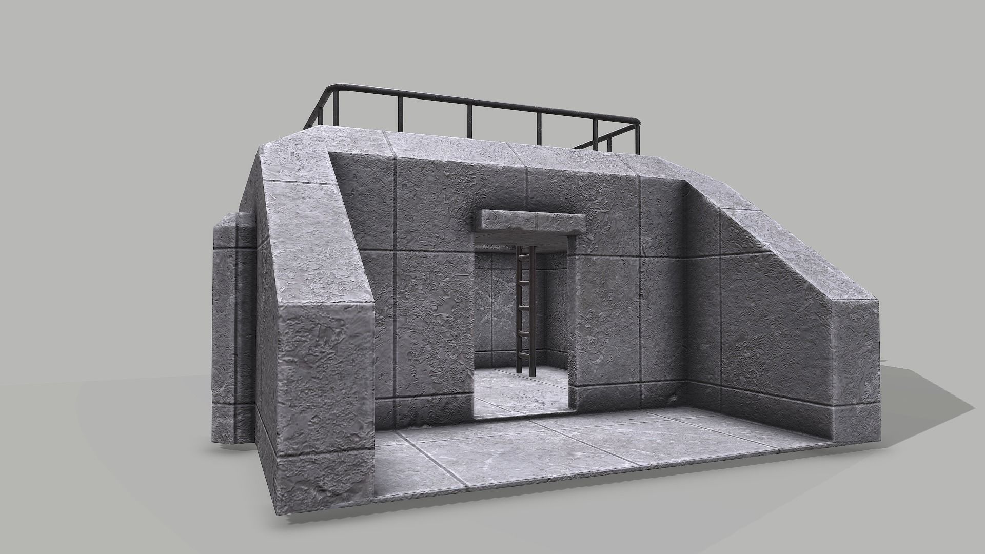 Military Bunker  Low-poly 3D model_4