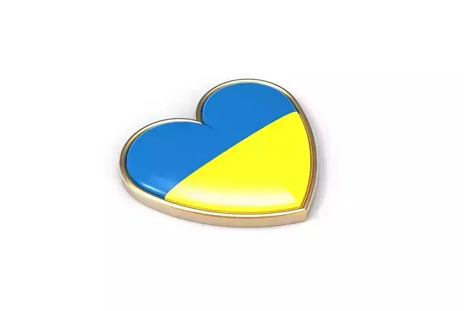 Ukraine heart badge