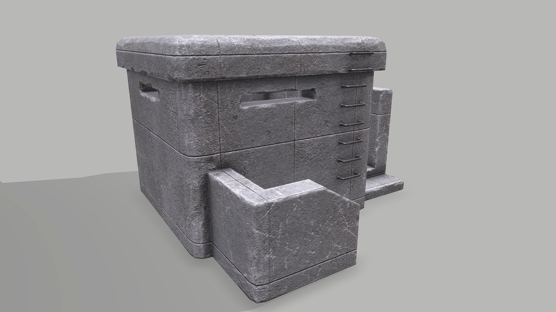 Military Bunker 3 Low-poly 3D model_4