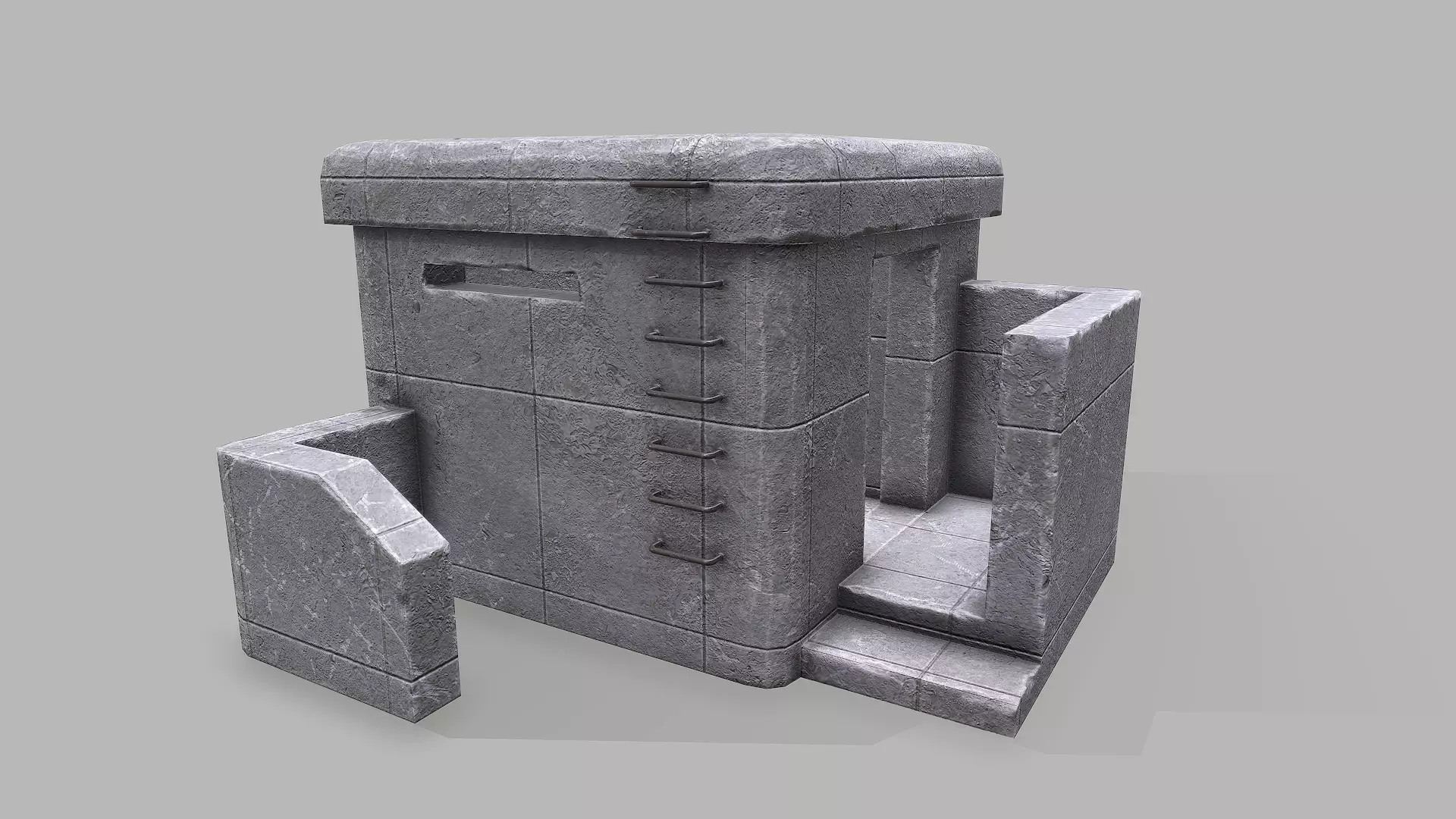 Military Bunker 3 Low-poly 3D model_0