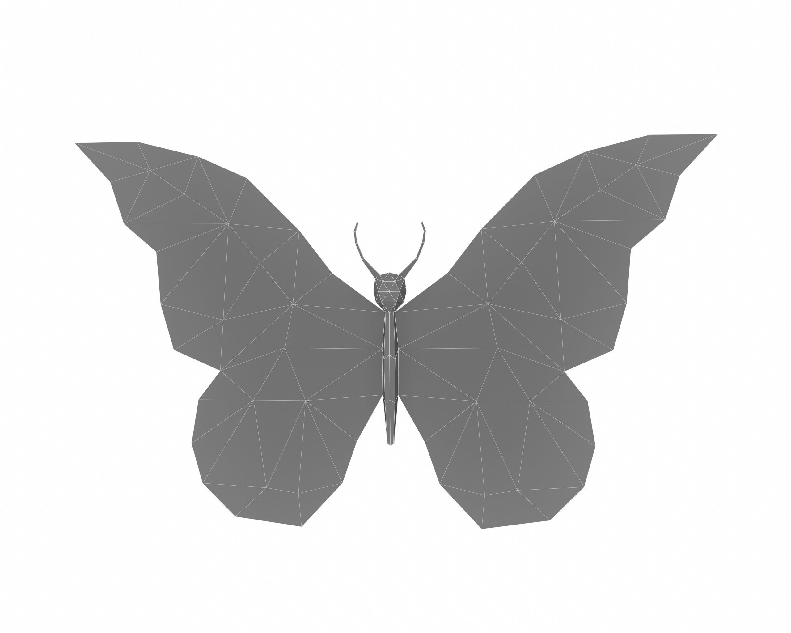  Cartoon Butterfly Collection -LOW POLY Low-poly 3D model_6