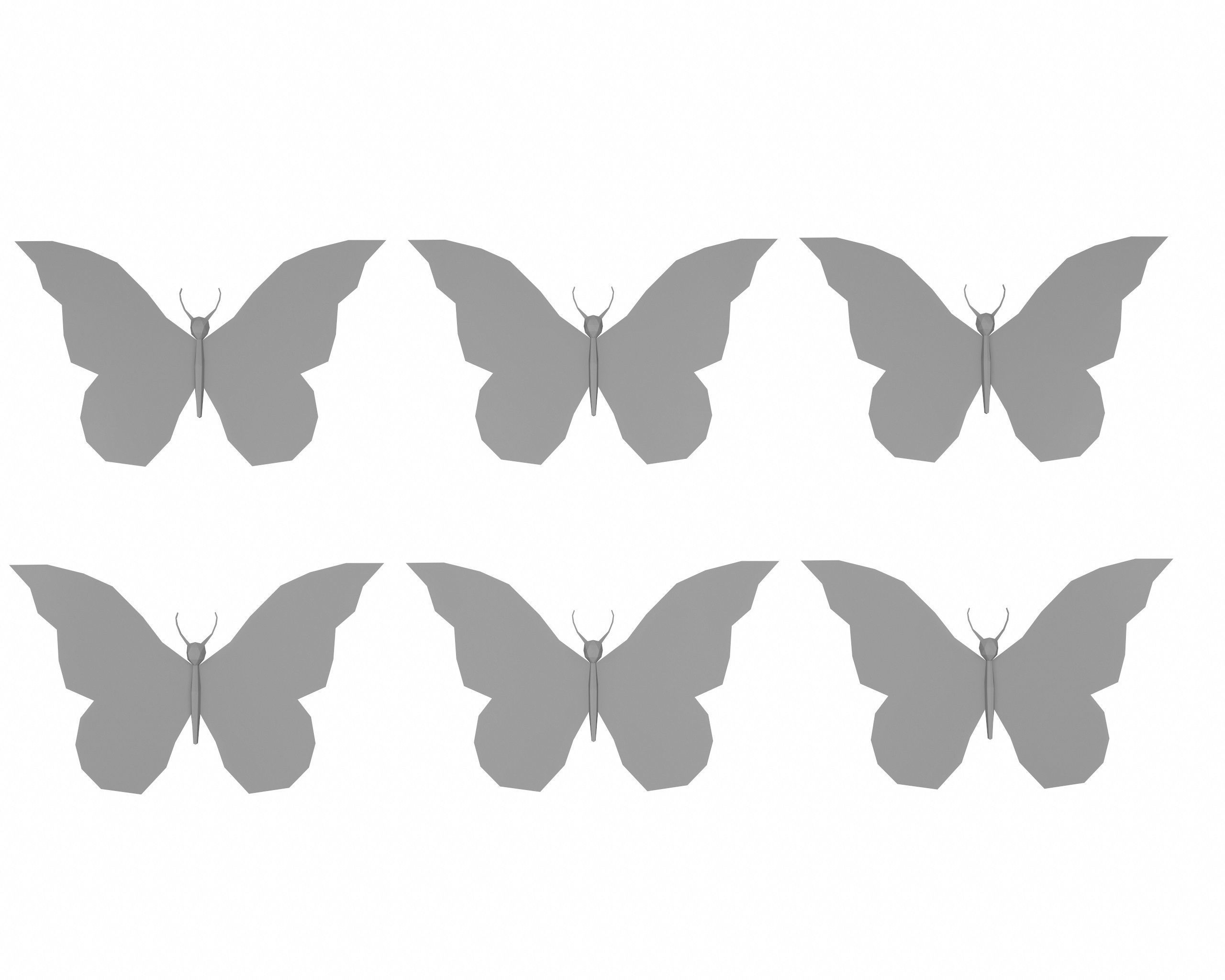  Cartoon Butterfly Collection -LOW POLY Low-poly 3D model_5