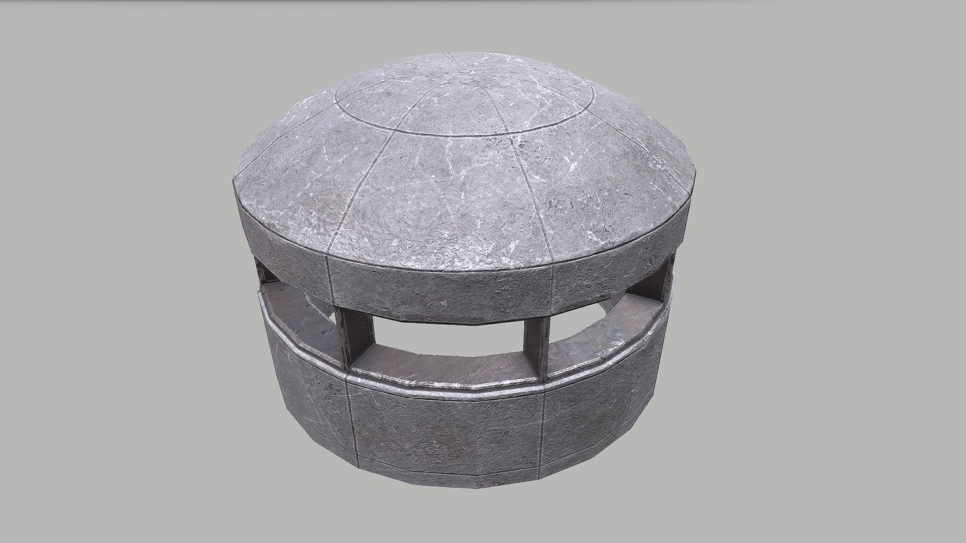 Military Bunker 4  Low-poly 3D model_2