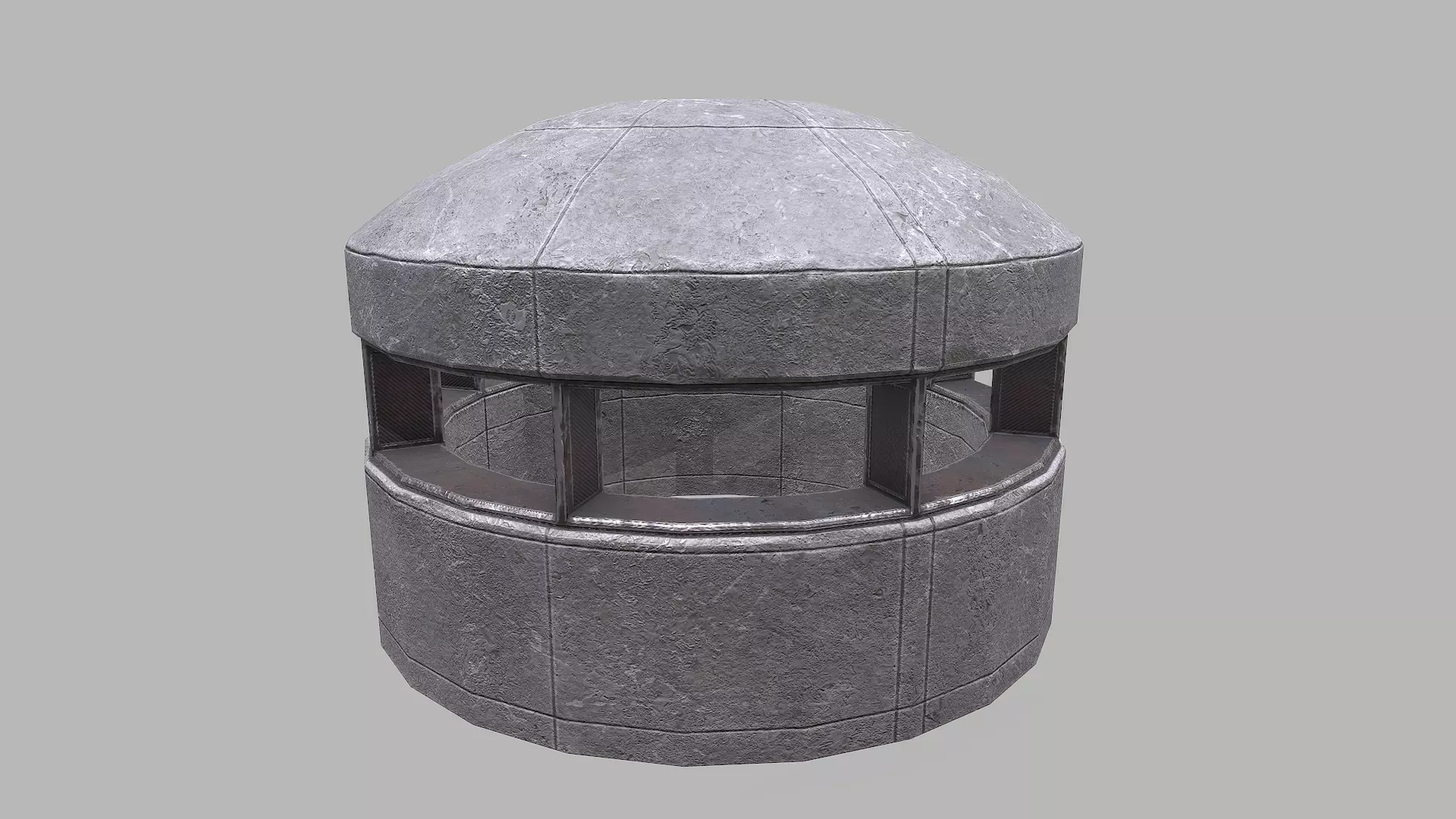 Military Bunker 4  Low-poly 3D model_0