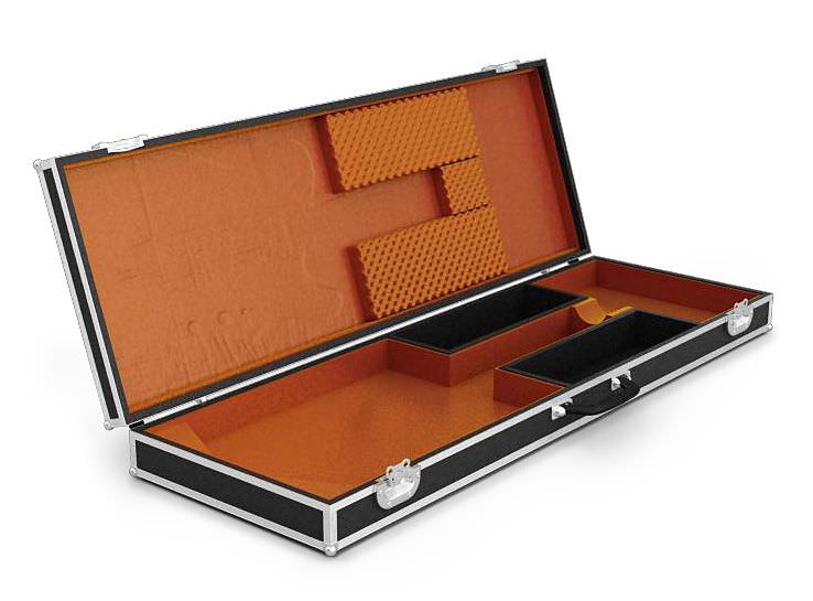 Black And Silver Guitar Case With Orange Lining 3D model CGTrader