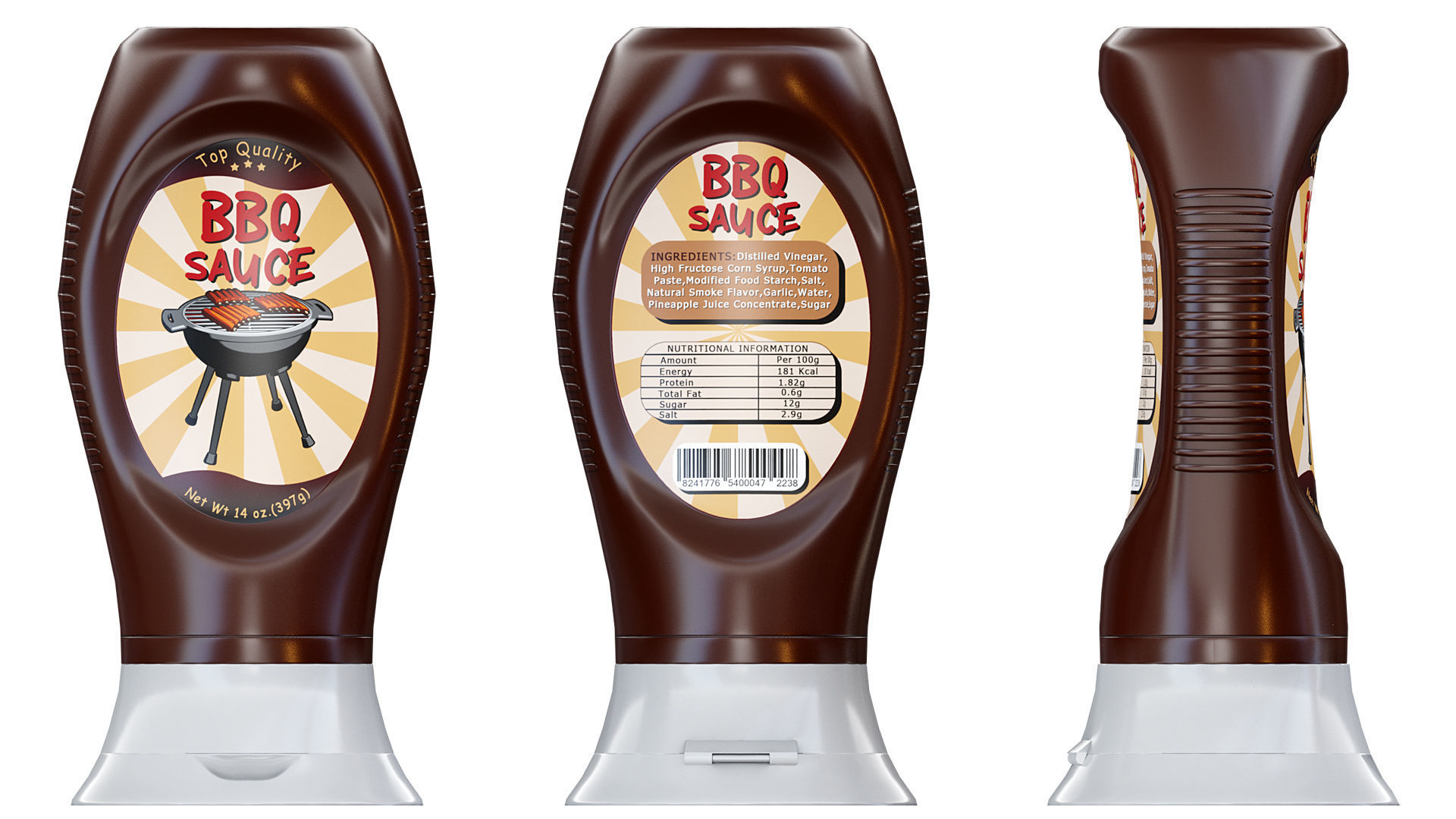 Cartoon Sauce Bottles Game Ready Low-poly 3D model_5