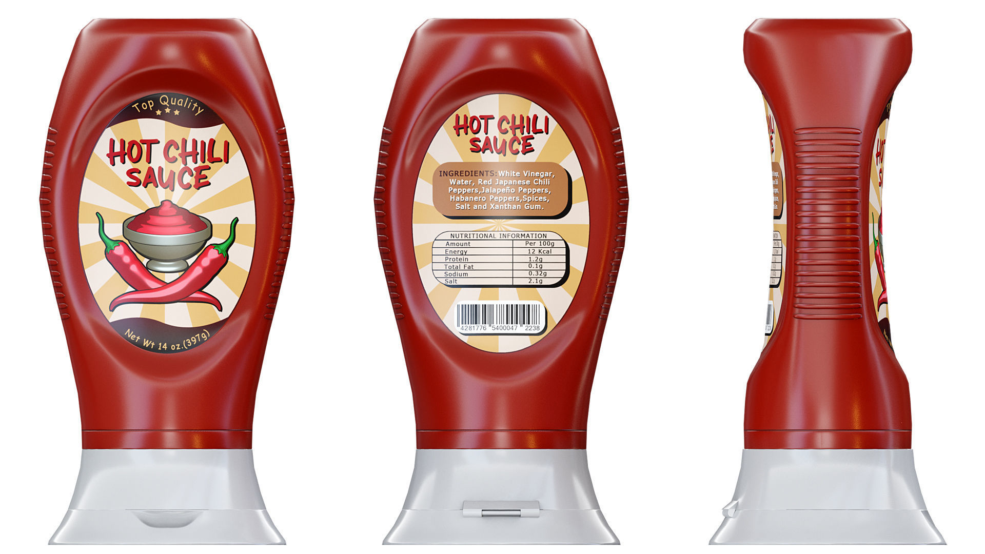 Cartoon Sauce Bottles Game Ready Low-poly 3D model_3