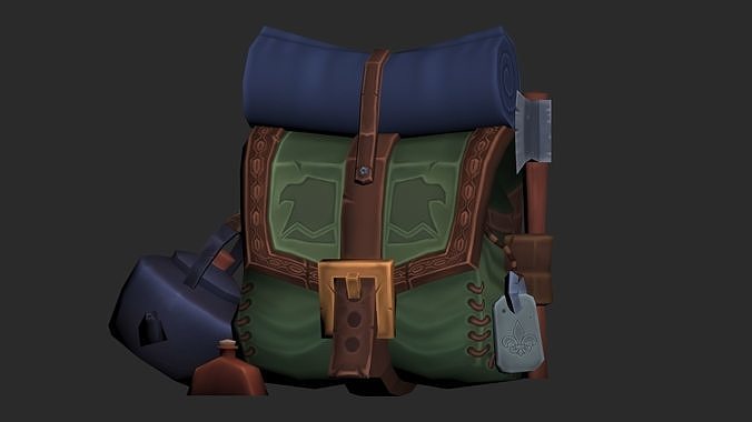 Rucksack backpack Low-poly 3D model