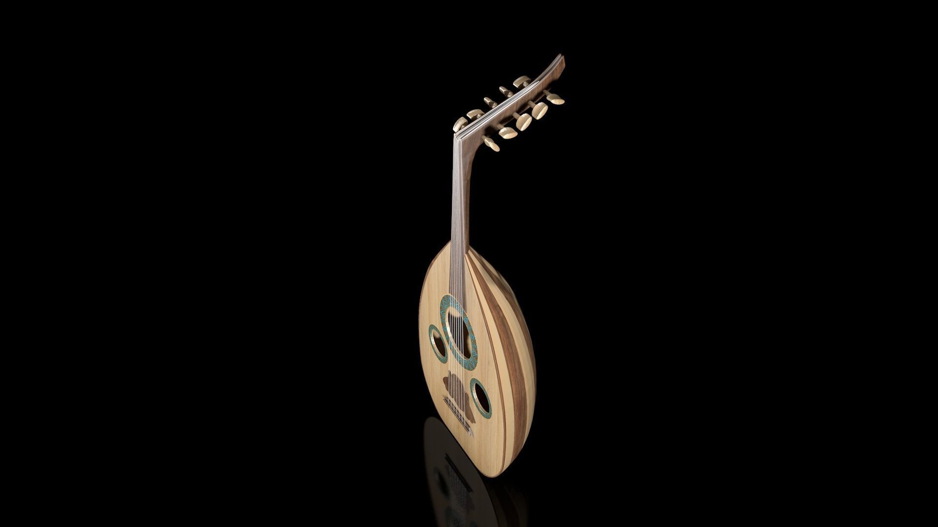 Oud Musical Instrument 3D model_4