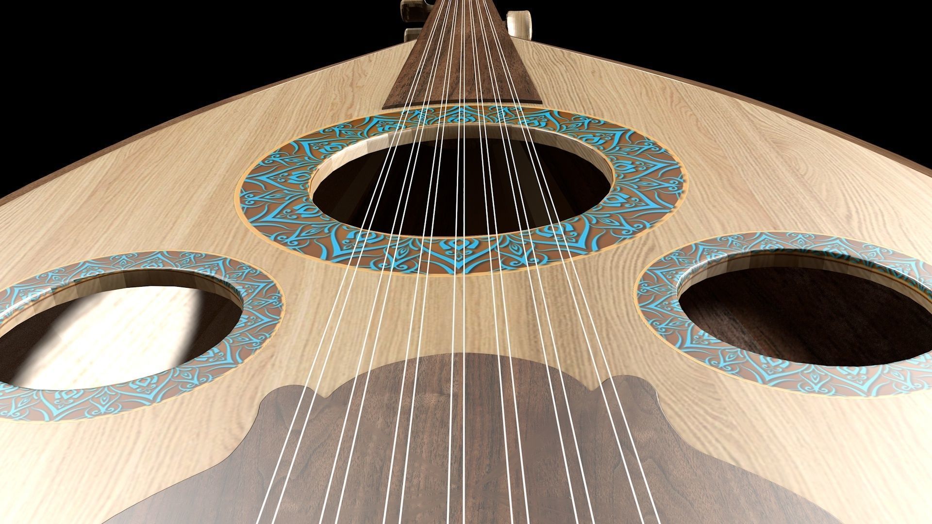 Oud Musical Instrument 3D model_6