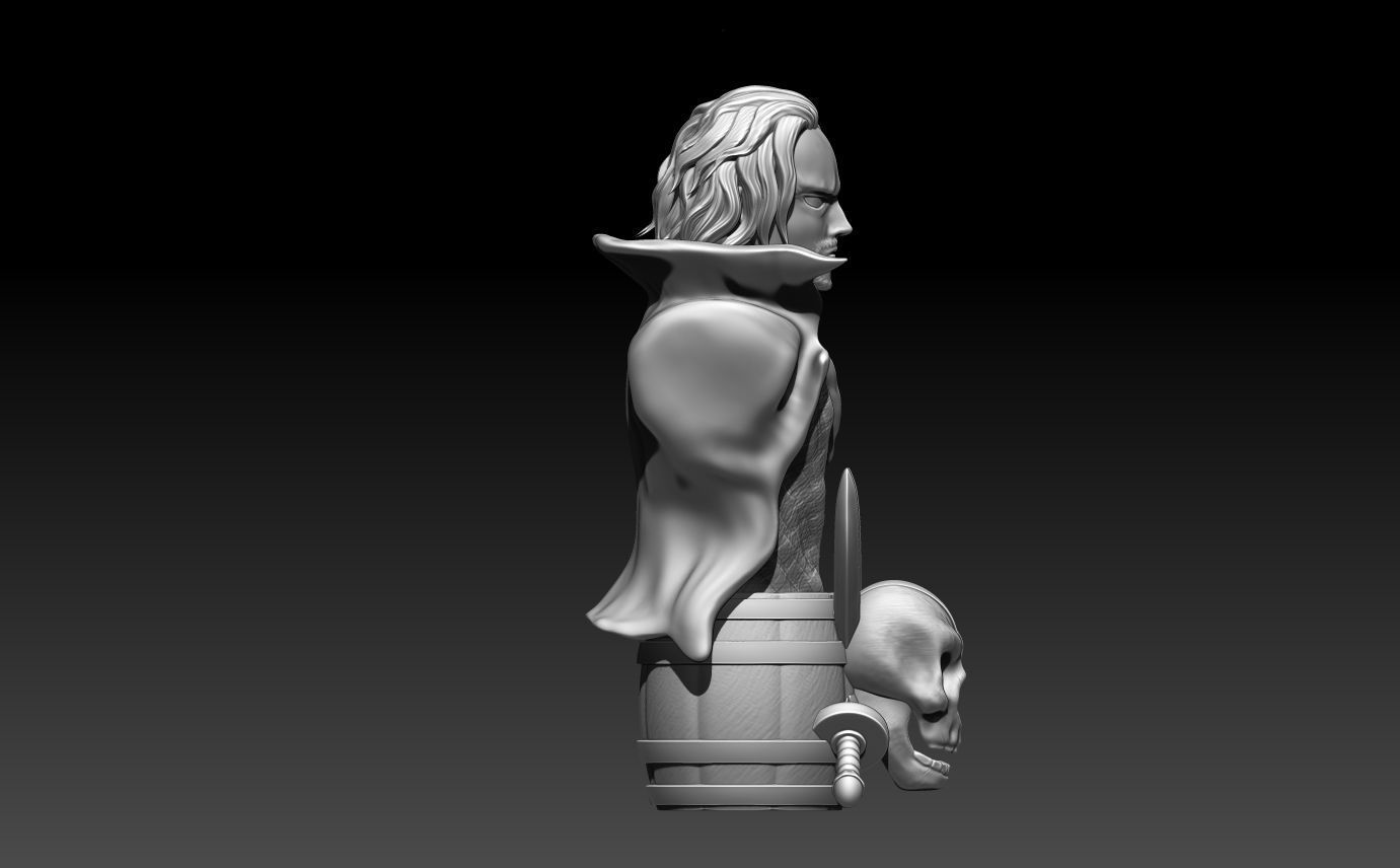 Shanks bust  3D print model_7
