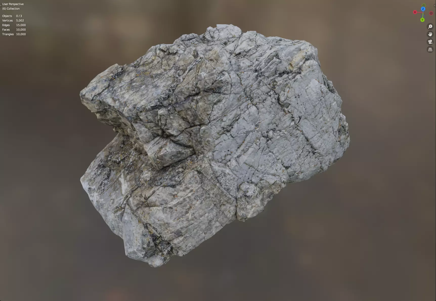 MicroFractured Quartz 1 - 8K Textures - 6 Mesh Resolutions Low-poly 3D model_0