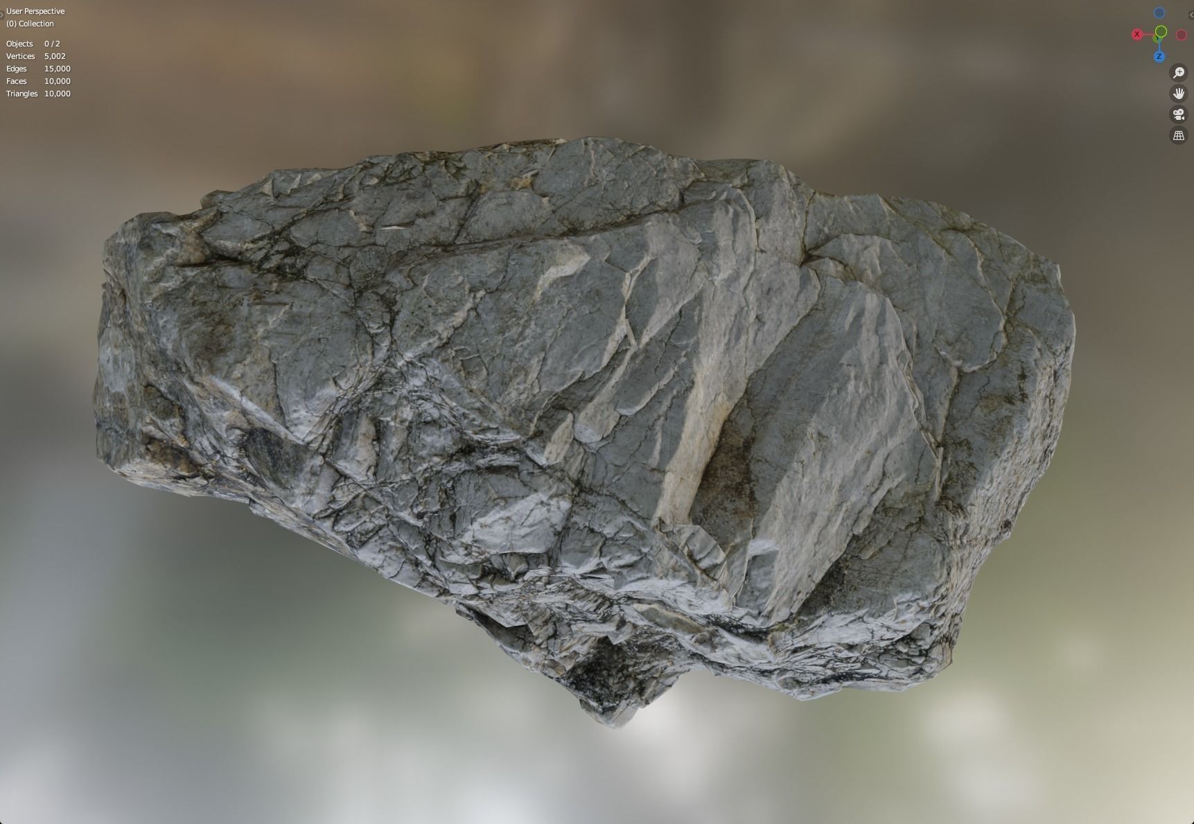 MicroFractured Quartz 1 - 8K Textures - 6 Mesh Resolutions Low-poly 3D model_9