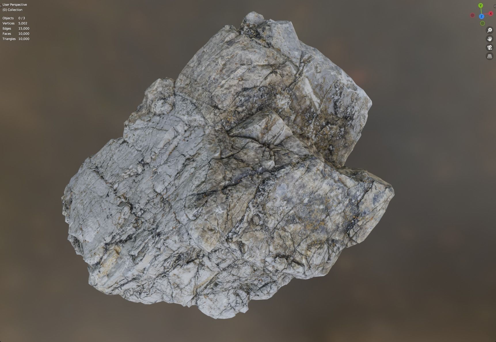 MicroFractured Quartz 1 - 8K Textures - 6 Mesh Resolutions Low-poly 3D model_4
