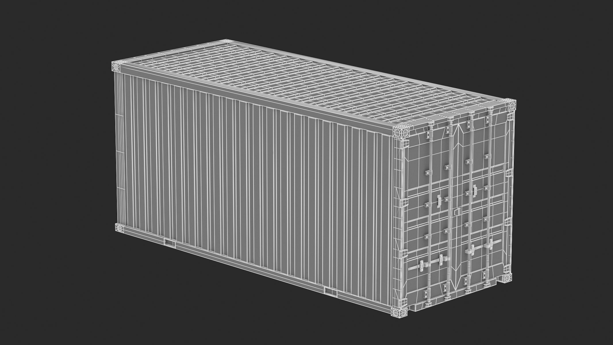 Generic Container 20ft PBR Realistic 3D model_6