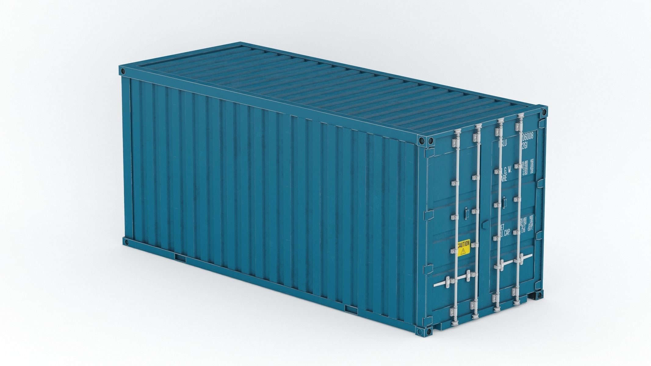 Generic Container 20ft PBR Realistic 3D model_2