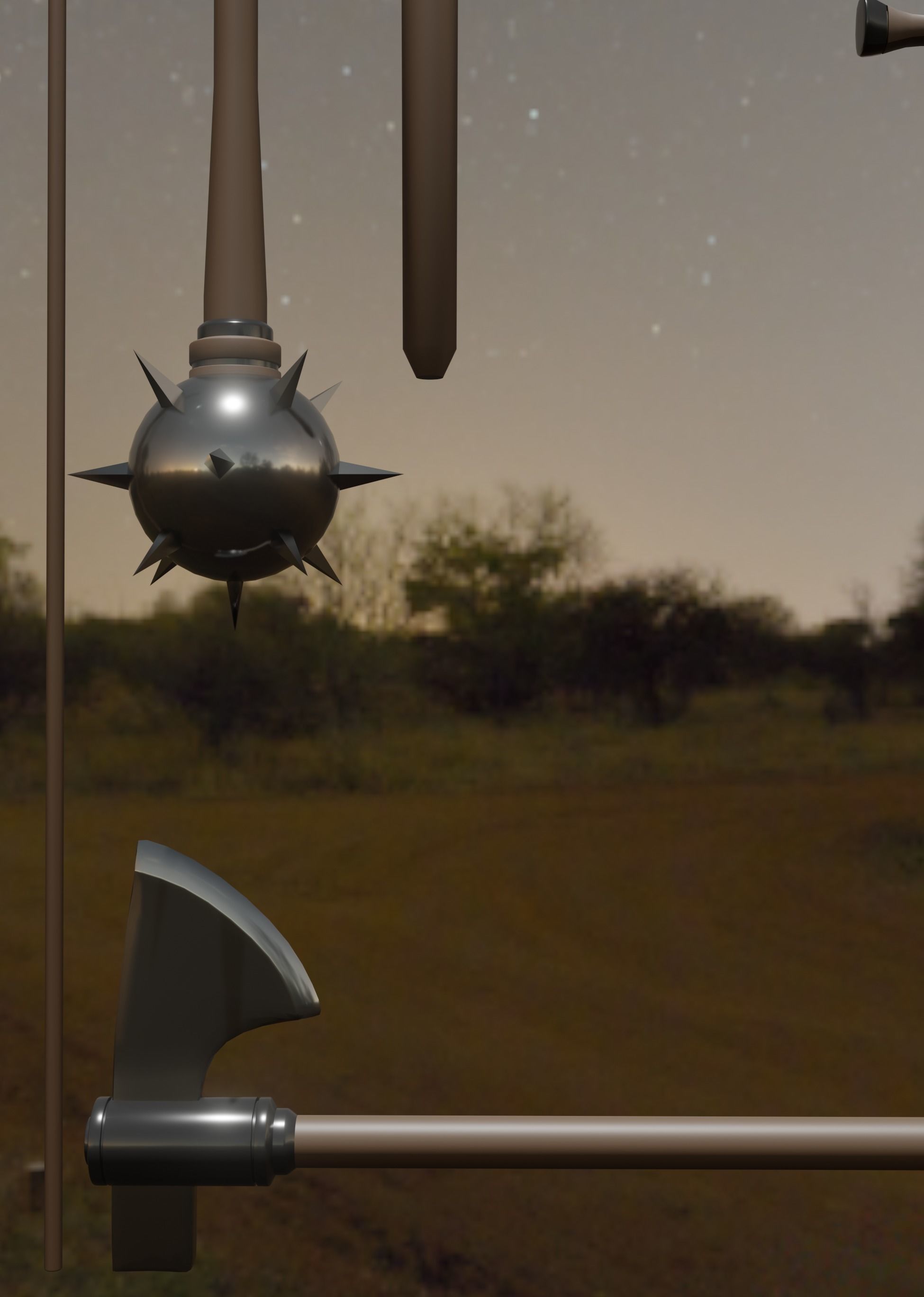 3D Medieval weapons Low-poly 3D model_4