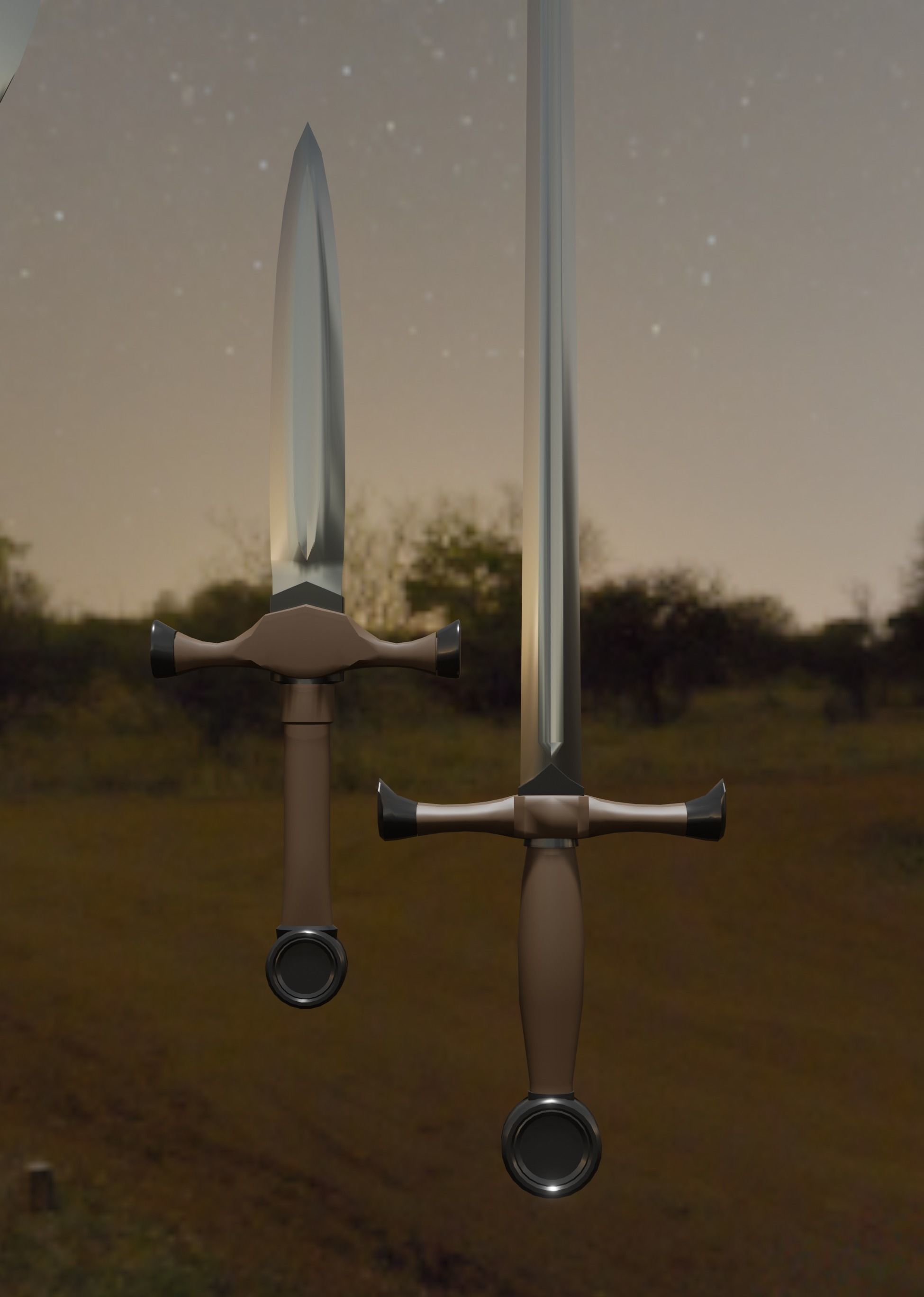 3D Medieval weapons Low-poly 3D model_3
