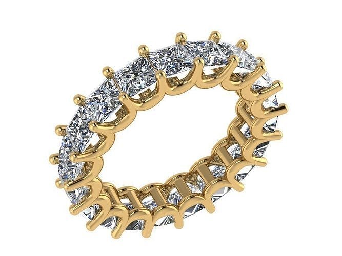 Ring335 princess cut diamond eternity ring gold 3D print model