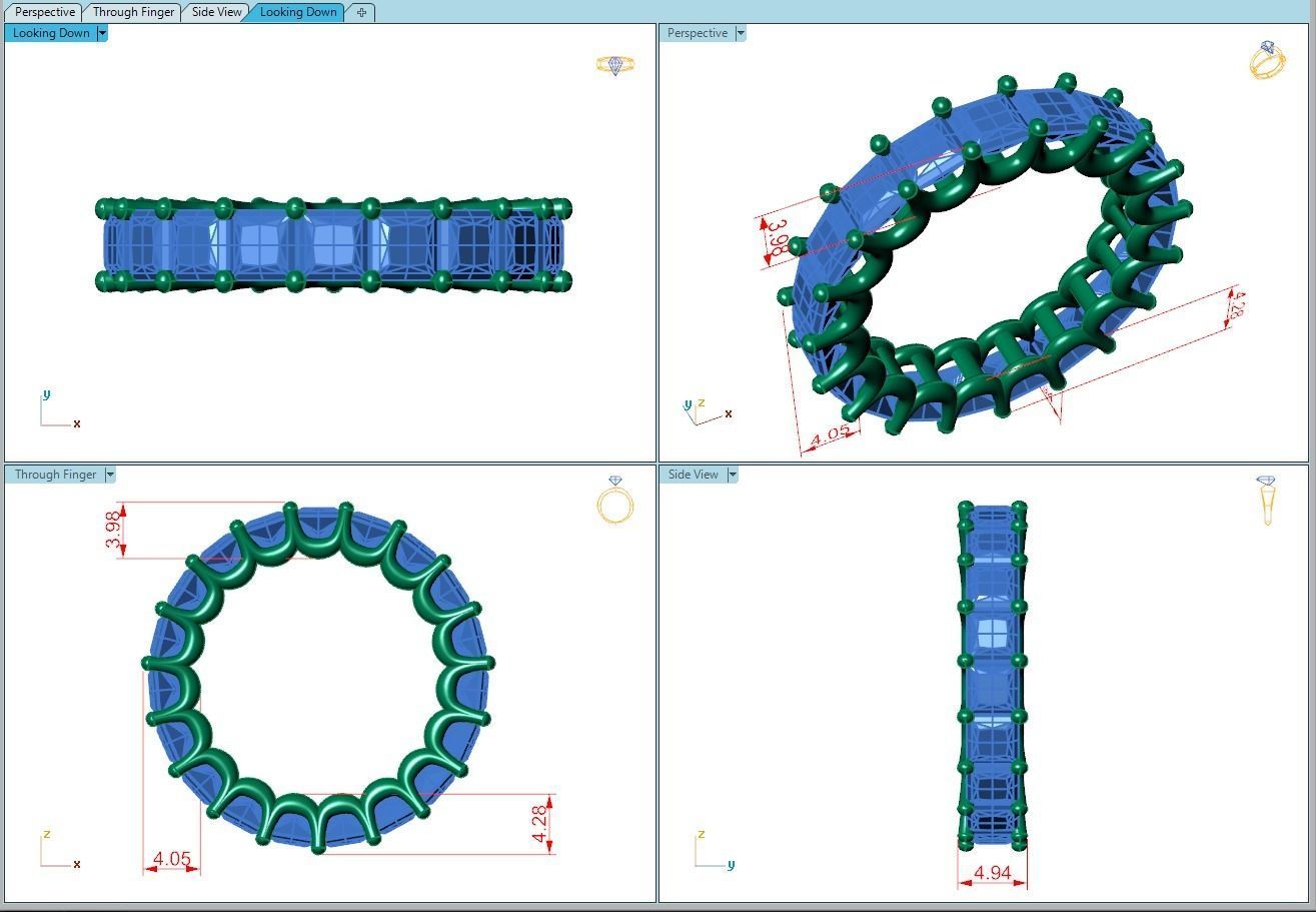Ring335 princess cut diamond eternity ring gold 3D print model_5