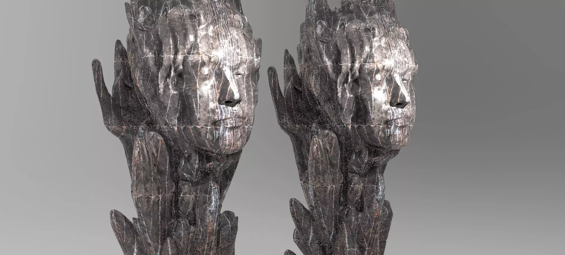 Mountain Rock Head Art Sculpture 1  3D model_0