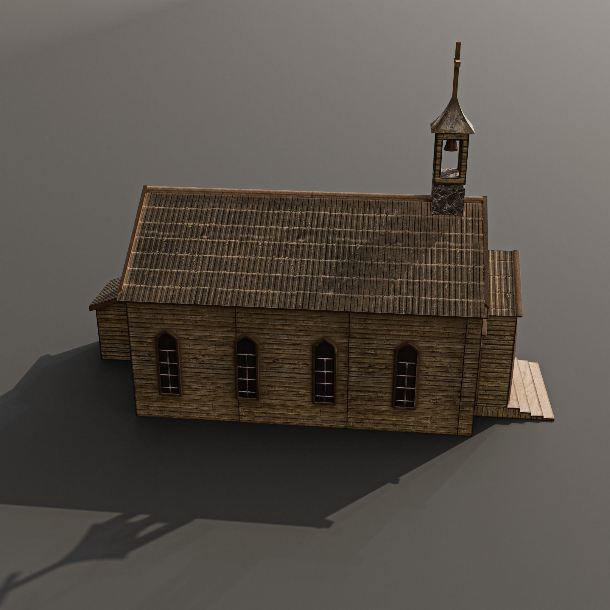 western church Low-poly 3D model_2