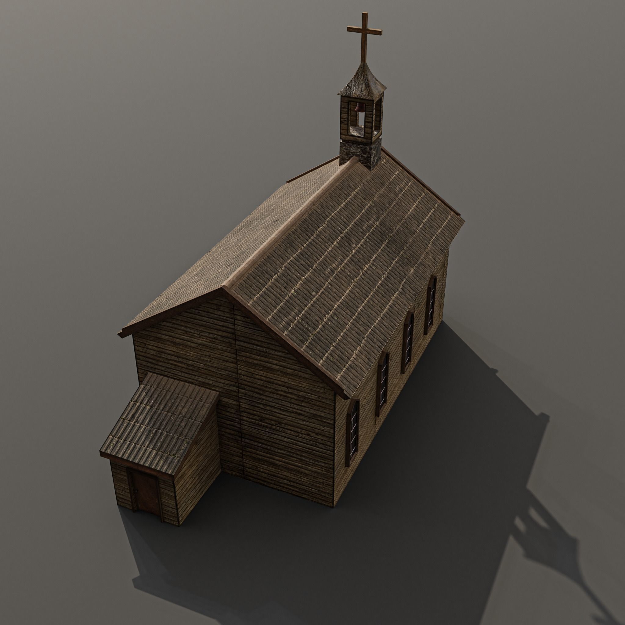 western church Low-poly 3D model_6