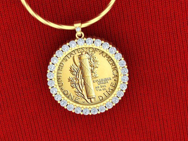 Coin Frame for Dime 3D print model_7