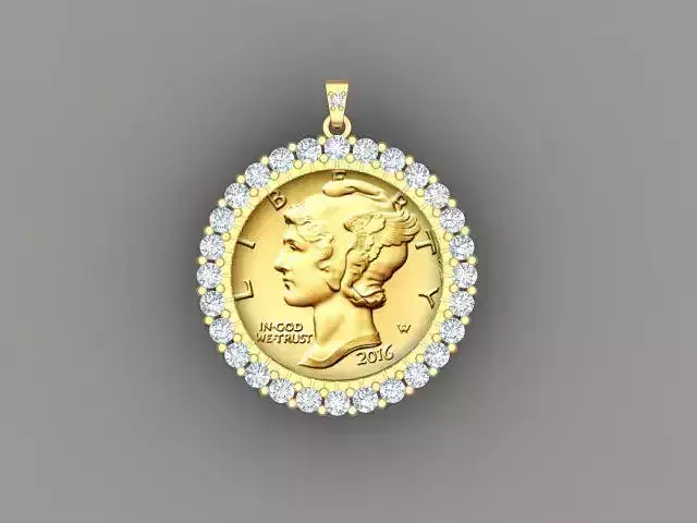 Coin Frame for Dime 3D print model