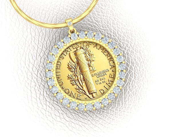 Coin Frame for Dime 3D print model_6