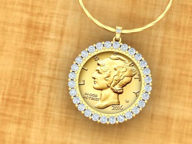 Coin Frame for Dime 3D print model_1